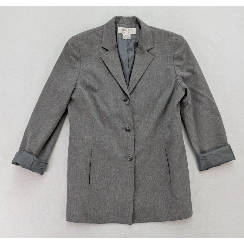 Jones & Co Women's Blazer Jacket Size 10 Gray 90s Business Career